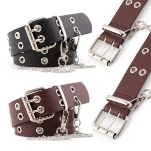 Fashion Women Punk Retro Belt Lady Leather Jeans Decorative Waistband